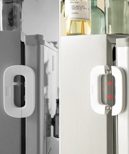 Child Safety Fridge Lock – Self Adhesive Baby Proof Lock for Refrigerator, Cabinets & Drawers | Strong, Easy Installation – Easy & Useful Home Solution